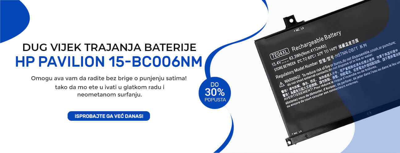Izvrsna kvalitete baterija HP Pavilion 15-BC006NM